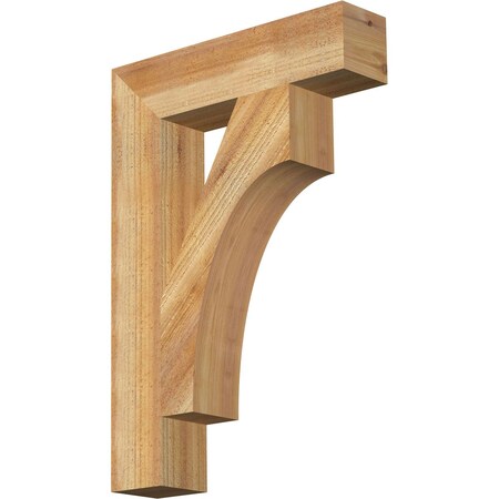 Ekena Millwork Westlake Block Rough Sawn Bracket, Western Red Cedar, 4"W x 18"D x 26"H BKT04X18X26WTL05RWR